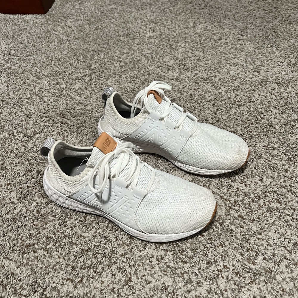 White new balance with brown details
